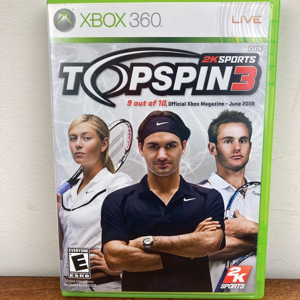 2k Sports Topspin 3 Xbox 360 Game Complete With Manual Tested Pre-Owned